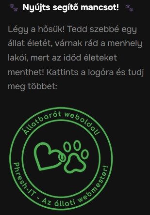 Nyújts segítő mancsot! - lábléc blokk