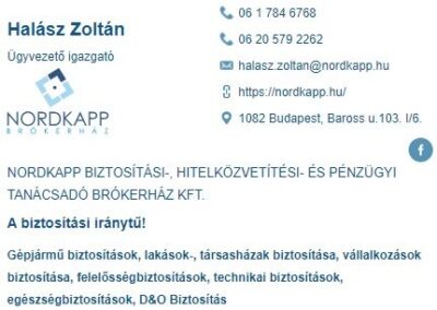 NordKapp - független biztosítási alkusz email aláírás