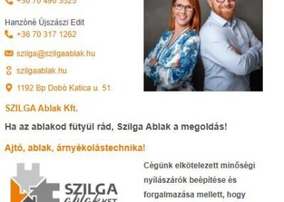 SzilgaAblak - nyílászáró értékesítés és szerelés készítés email aláírás