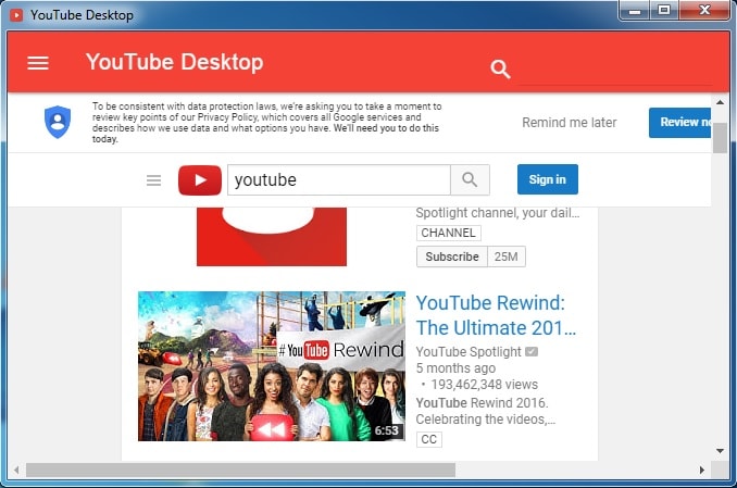 YouTube Desktop